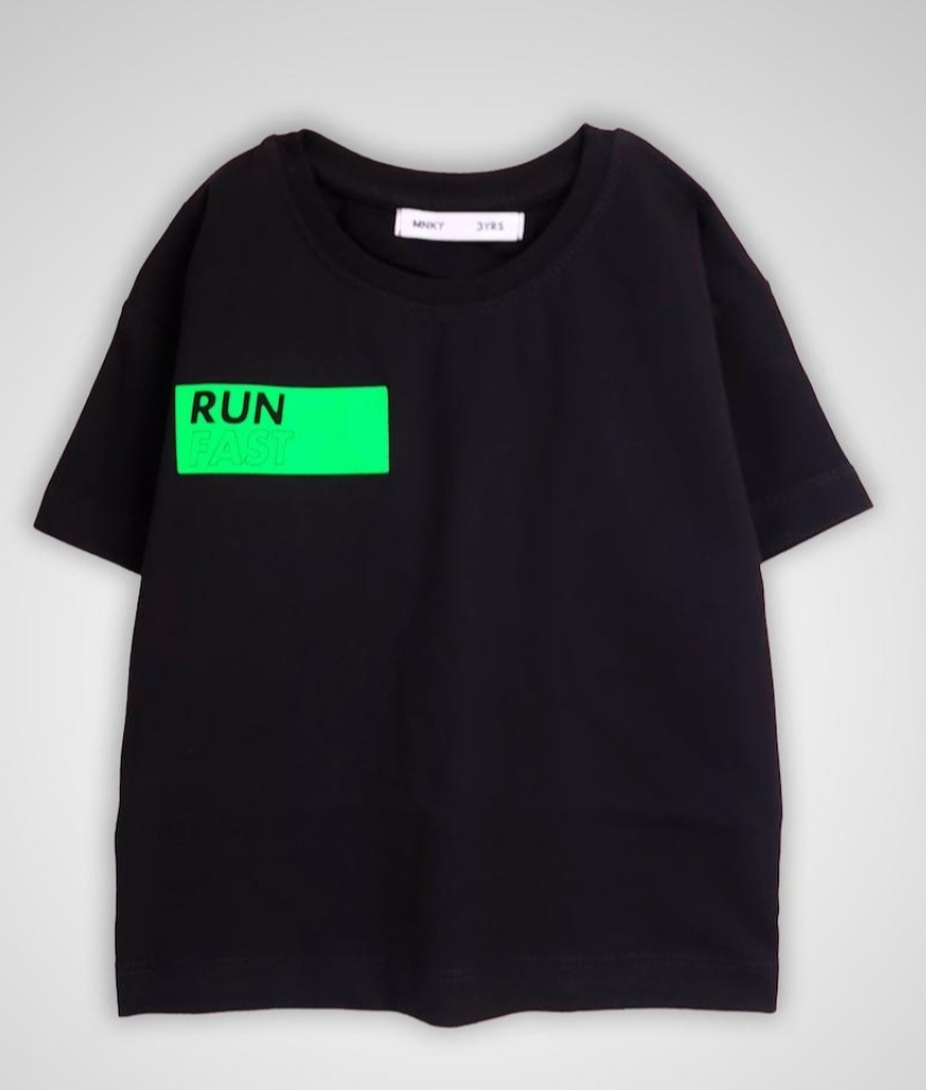 تیشرت تک مشکی Run