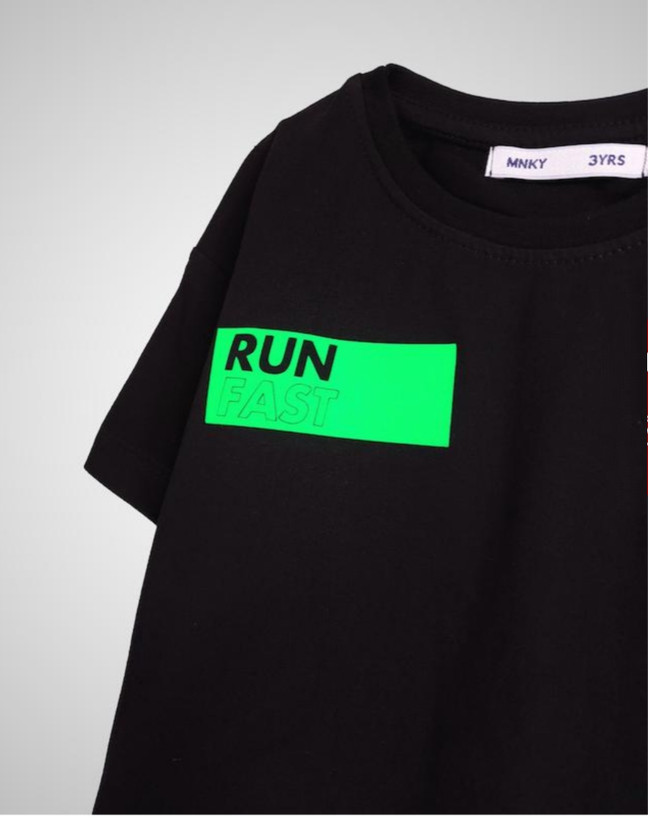 تیشرت تک مشکی Run