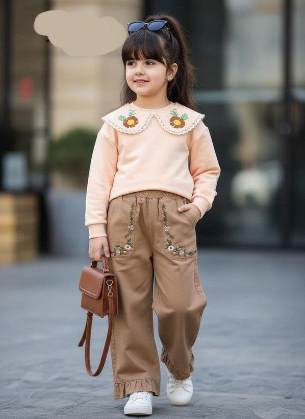 بلوز دورس یقه ب ب گلدوزی شده